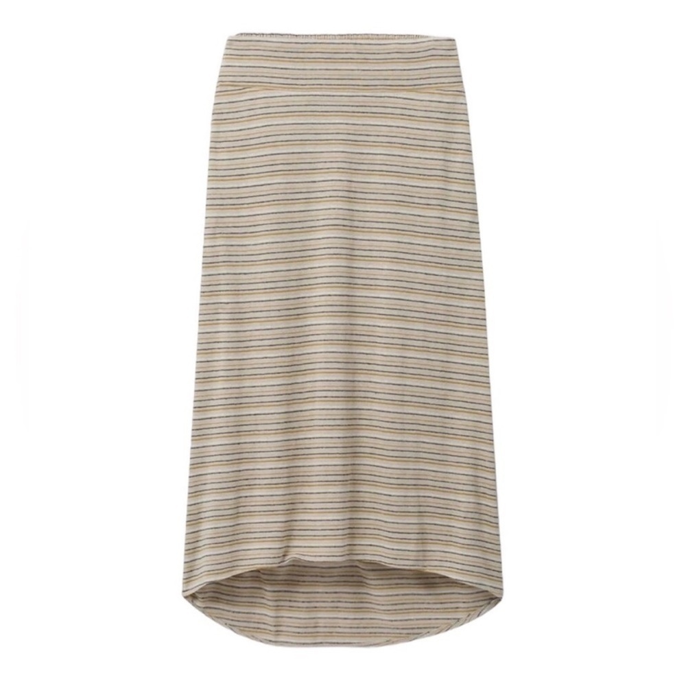 prAna Jasmine Maxi Hi-Low Skirt XL Stone Stripe